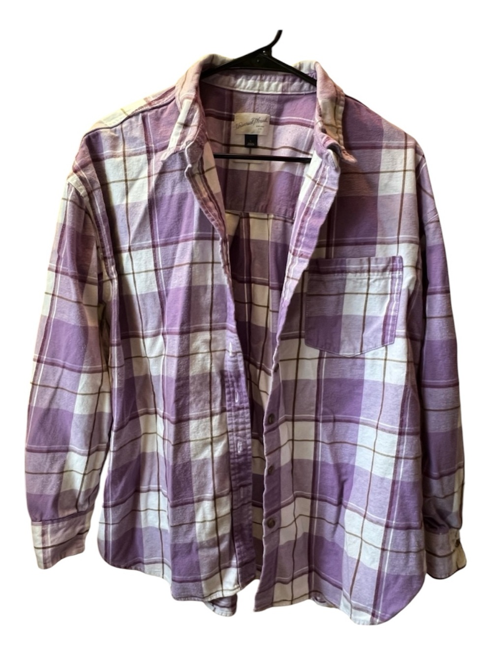 Universal Threads Women’s Lavender Plaid Button-Up Flannel Long Sleeve Oversized